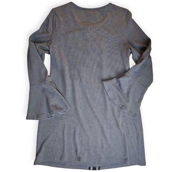 Papillon Cozy Grey Bell Sleeve Dress - Picture 7 of 8